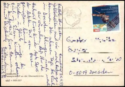 Altona-Hamburg Hafen Passagierschiff an der Überseebrücke 1993