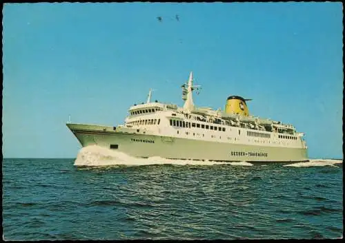 Ansichtskarte  Schiffsfoto-AK Schiff Ship M/F Travemünde (Linie Gedser) 1975