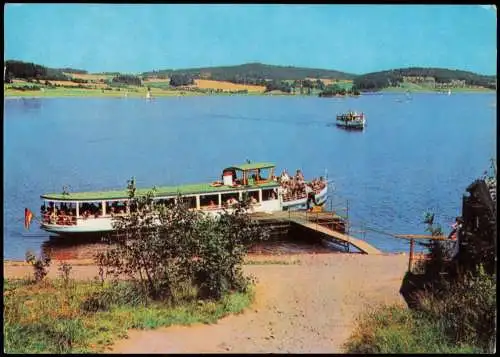 Ansichtskarte Pöhl Talsperre Schiff Anlegestelle zur DDR-Zeit 1972