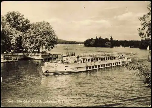 Schmöckwitz-Berlin Umlandansicht mit Fahrgastschiff MS JOHANNES R. BECHER 1976