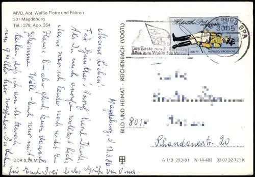 Ansichtskarte Magdeburg Weiße Flotte Magdeburg MS "Erich Weinert" 1981