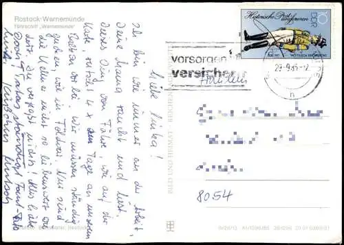 Ansichtskarte Warnemünde Rostock Fährschiff "Warnemünde" 1985