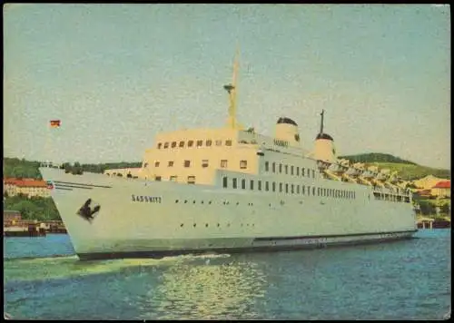 Ansichtskarte  Schiffsfoto-AK DDR Schiff Ship Fährschiff „Saßnitz" 1965