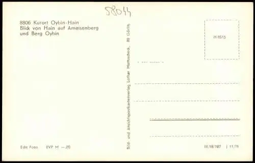 Ansichtskarte Hain-Oybin Blick von Hain auf Ameisenberg und Berg Oybin 1971