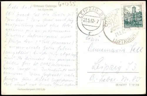 Ansichtskarte Lückendorf-Oybin Partie am Kretscham 1959