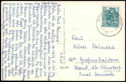 Ansichtskarte Tabarz/Thüringer Wald Mehrbild Stadt Kirche Inselberg Park 1960