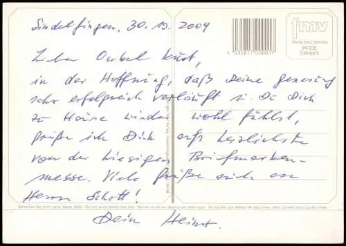 Ansichtskarte  Flugwesen - Zeppelin über dem Bodensee mit Alpen 2004