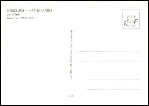 Ansichtskarte Würzburg Marienkapelle am Markt, Marktbuden 1968