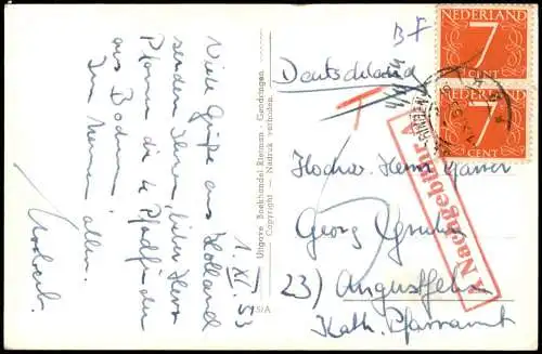 Postkaart Gendringen Innenansicht Kirche Interieur R.K. Kerk 1653   gelaufen mit NACHGEBÜHR-Stempel