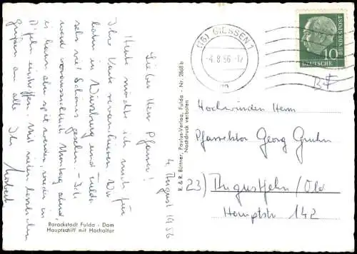 Ansichtskarte Fulda Fuldaer Dom Innenansicht 1956