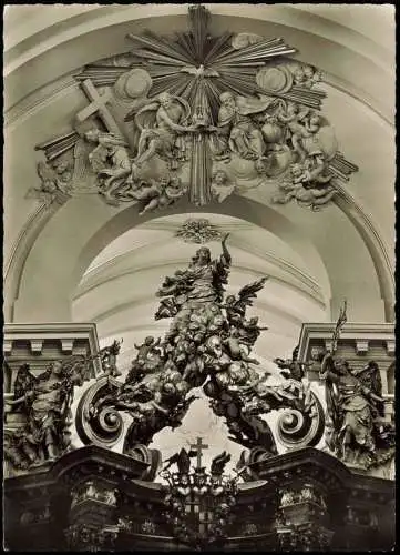 Fulda Fuldaer Dom Marienshimmelfahrt und hl. Dreifaltigkeit über dem Hochaltar 1960