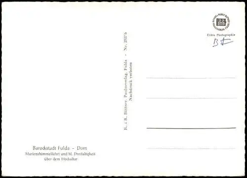 Fulda Fuldaer Dom Marienshimmelfahrt und hl. Dreifaltigkeit über dem Hochaltar 1960