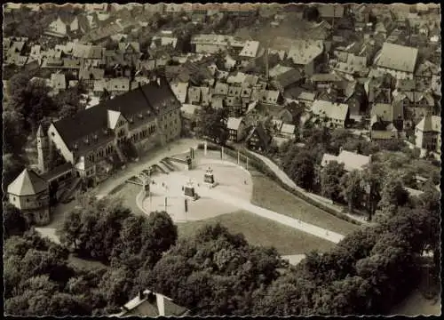 Ansichtskarte Goslar Luftaufnahme Kaiserpfalz vom Flugzeug aus 1960