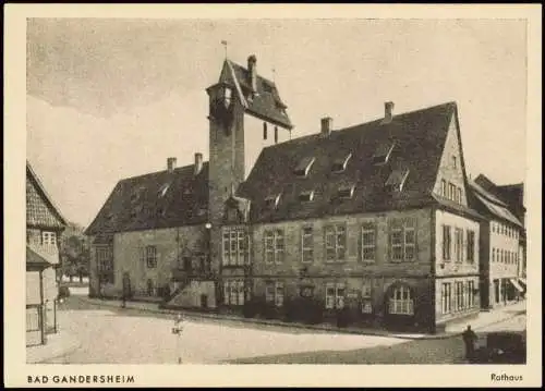 Ansichtskarte Bad Gandersheim Partie am Rathaus 1950
