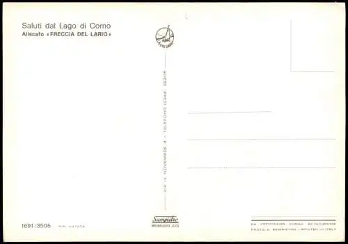 Cartolina Como See mit Schiff Aliscafo FRECCIA DEL LARIO 1970