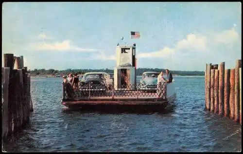 Postcard Long Island South Ferry Shelter Island 1957  USA