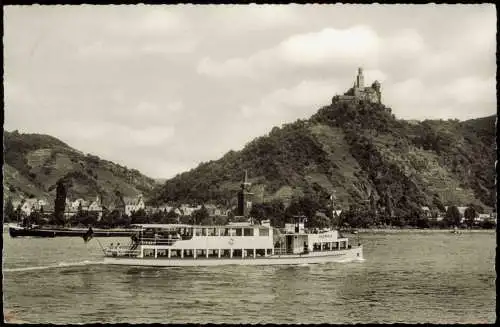 Ansichtskarte Braubach Marksburg Rheinschiff Schiff Olympia 1963