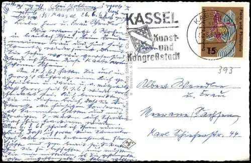 Ansichtskarte Braubach Marksburg Rheinschiff Schiff Olympia 1963