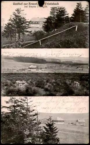 Ansichtskarte Sayda 3 Bild Gasthaus Friedebach 1919