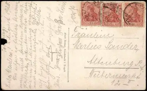 Ansichtskarte Sayda 3 Bild Gasthaus Friedebach 1919