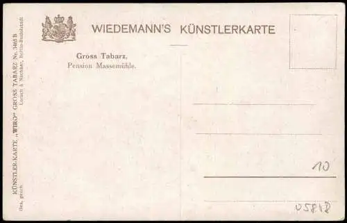 Tabarz/Thüringer Wald Künstlerkarte Massemühle im Lauchagrund 1913