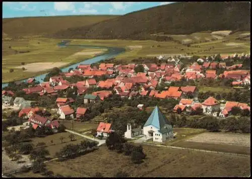 Oedelshei Oberweser  Weserbergland vom Flugzeug aus, Luftaufnahme 1970