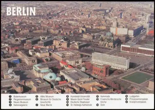 Ansichtskarte Berlin Luftbild Luftaufnahme mit Sehenswürdigkeiten 1990