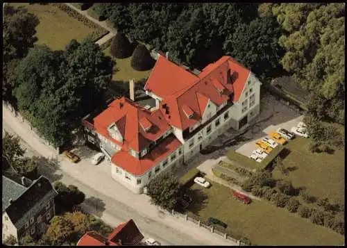 Detmold Bundesbahnschule Detmold-Hiddesen v. Flugzeug aus, Luftaufnahme 1978