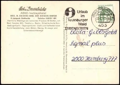 Müden (Örtze)-Faßberg Hotel Herrenbrücke v. Flugzeug aus, Luftaufnahme 1981