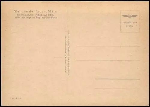 Stein a.d.Traun-Traunreut Luftaufnahme mit Felsenruine Heinz von Stein 1970