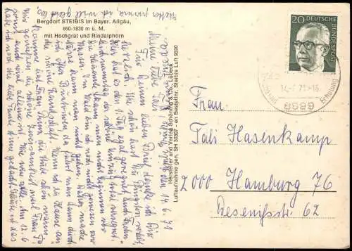 Steibis-Oberstaufen Luftbild Luftaufnahm Bergdorf im Bayer. Allgäu 1971
