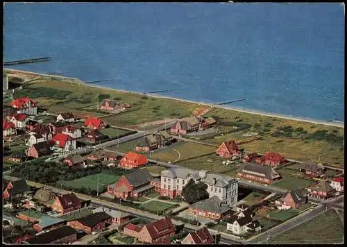 Westerland-Sylt Kinderkurheim L.V.A. Hamburg vom Flugzeug aus, Luftaufnahme 1963