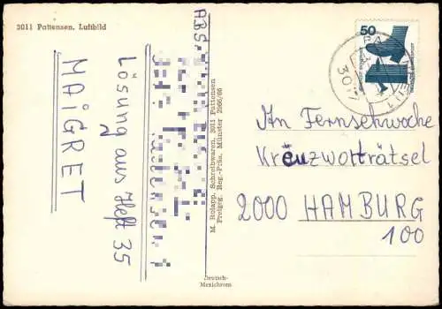Pattensen Luftbild Luftaufnahme Ortsansicht v. Flugzeug aus 1975