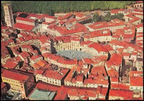 Cartolina Lucca Anfiteatro Romano Veduta aerea Luftaufnahme 1989