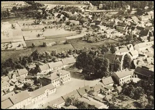 Ansichtskarte Brüel Luftbild Luftaufnahme Ortsansicht v. Flugzeug aus 1955