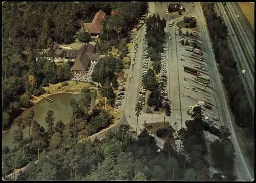 Ansichtskarte Bruchsal Luftbild AUTOBAHN-RASTHOF-HOTEL vom Flugzeug aus 1968