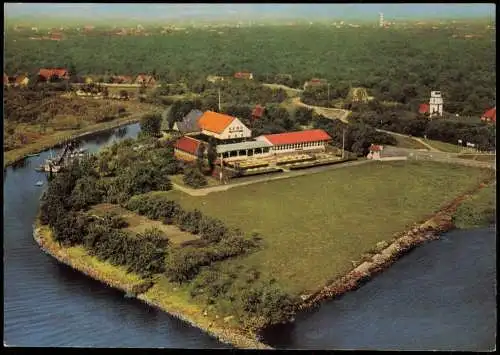Steinkirchen Altes Land Fährhaus Lühe/COHRS vom Flugzeug aus, Luftaufnahme 1960