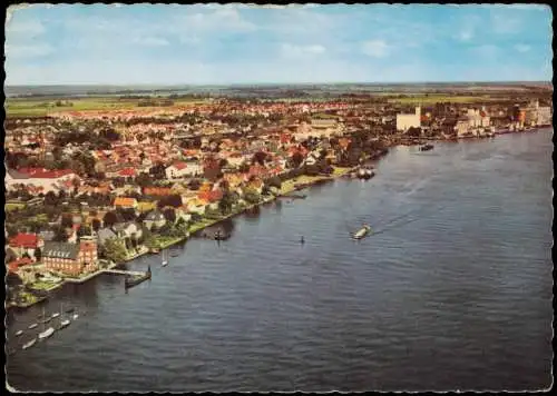 Brake (Unterweser) Luftbild Fliegeraufnahme Ortsansicht v. Flugzeug aus 1965