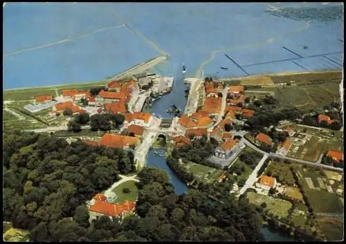 Neuharlingersiel Luftbild Luftaufnahme Ortsansicht v. Flugzeug aus 1970