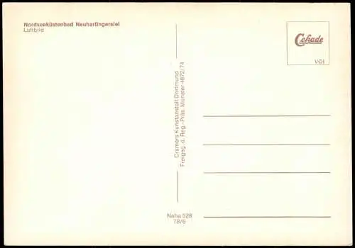 Ansichtskarte Neuharlingersiel Luftbild Ortsansicht v. Flugzeug aus 1978