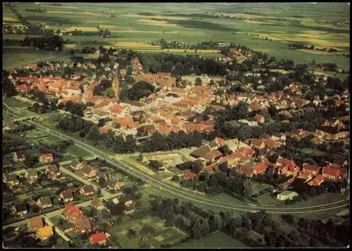 Esens Nordsee (Ostfriesland) Fliegeraufnahme Ortsansicht v. Flugzeug aus 1970