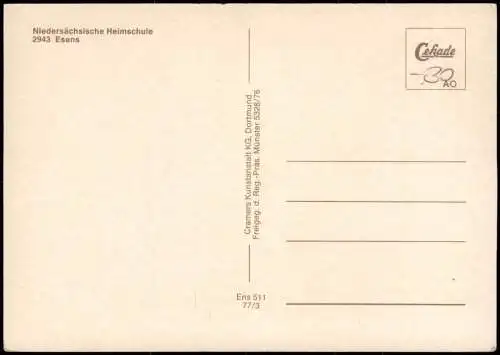 Esens Nordsee Niedersächsische Heimschule vom Flugzeug aus, Fliegeraufnahme 1977