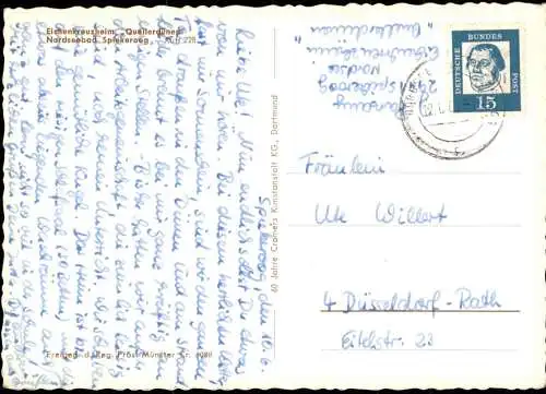 Ansichtskarte Spiekeroog Luftaufnahme mit Eichenkreuzheim Quellerdünen 1965