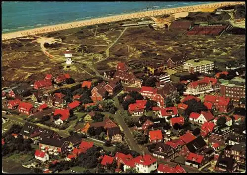 Ansichtskarte Langeoog Luftbild Ortsansicht v. Flugzeug aus 1981