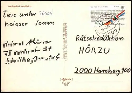 Norddeich-Norden Luftaufnahme Ortsansicht v. Flugzeug aus 1982/1974