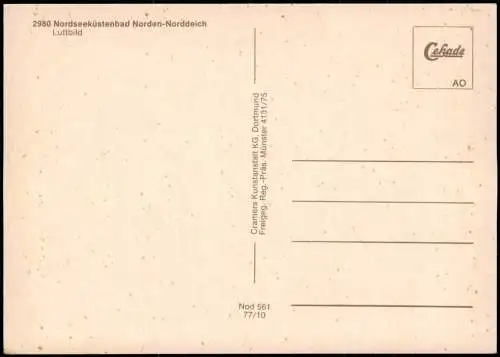 Norddeich-Norden Luftaufnahme Ortsansicht v. Flugzeug aus Luftbild 1977