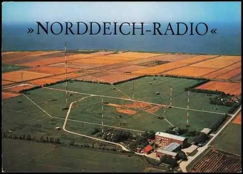 Norddeich-Norden Luftaufnahme Weltbekannte Funkstation vom Flugzeug aus 1974