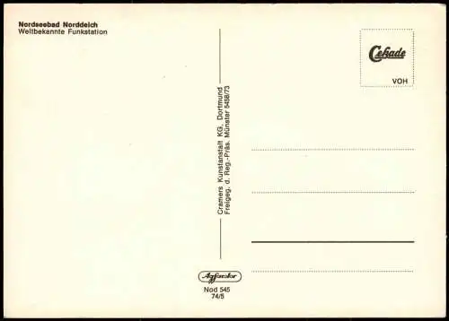 Norddeich-Norden Luftaufnahme Weltbekannte Funkstation vom Flugzeug aus 1974