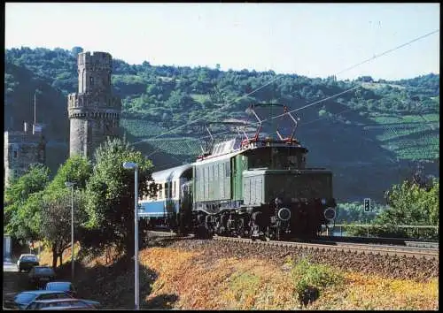 Oberwesel Elektro-Güterzuglokomotive E 94 279 am Ochsenturm 1995