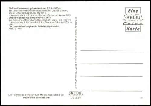 Elektro-Personenzug-Lokomotiven EP 5 Elektro-Schnellzug-Lokomotive E 1912 1995